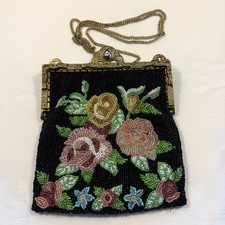 Vintage Christina Floral Beaded Purse