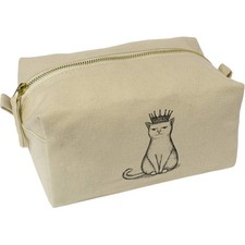 'Princess Cat' Canvas Wash Bag / Makeup Case (CS00043588)