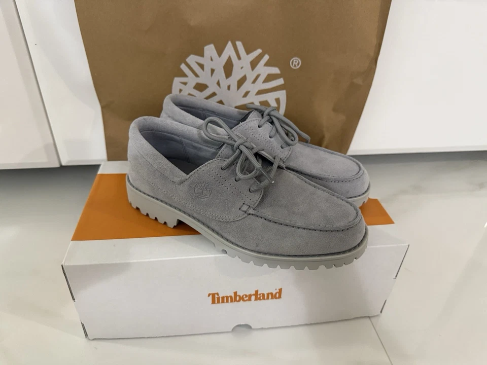 timberland 3 глаза классический зажим лодки туфли мужские замшевые серый - Изображение 2 из 4