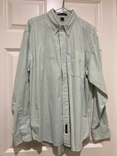 Port Authority Men's Long Sleeve Button Down Green Plaid Shirt With Pocket NWOT