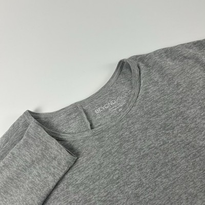 Beyond Yoga WMNS SZ XS Gray Open Back Tie Long Sleeve Shirt Stretch Henley