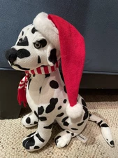12” 1998 CVS Stuffins Toys Plush Christmas Dalmatian w/ Hat And Striped Scarf