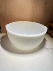 Vintage Glasbake Sunbeam Mixmaster Mixing Bowl #23 White Milk Glass 9" Large