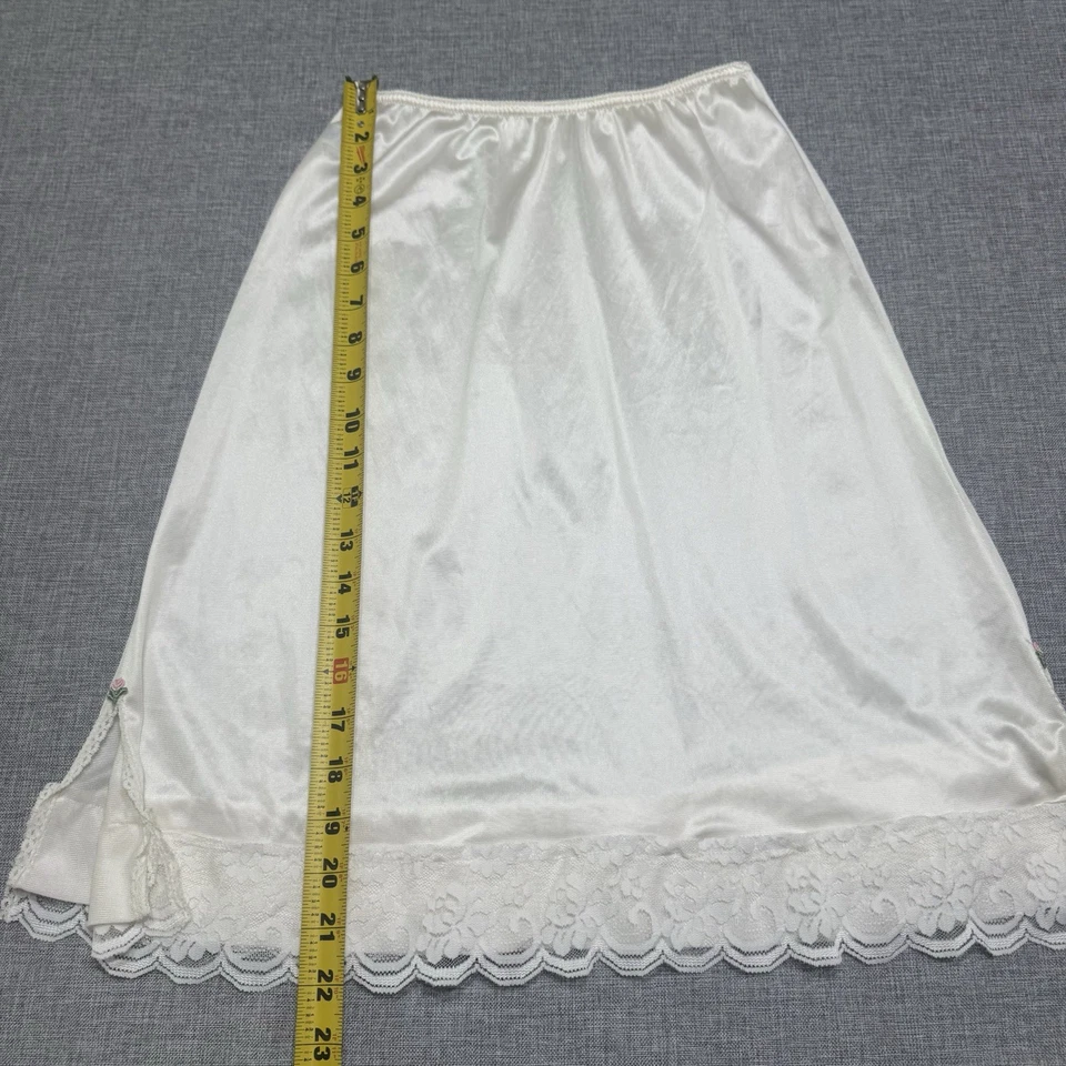 De colección Maidenform Chantilly Slip Pequeño Antrón Nylon Encaje Borde Rosa Unión EE. UU. Foto 4 de 4