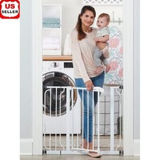 Extra Wide Baby Gate Pressure Mount Safety Gate Stairs Doorways Walk-Thru Design