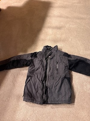 #19 Columbia Jacket Lined Winter Ski WARM Grey Black  Youth Kids Sz 14 16