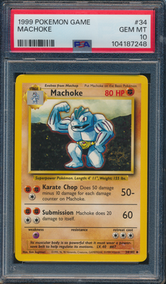 1999 Pokemon Game #34 Machoke PSA 10 GEM MINT
