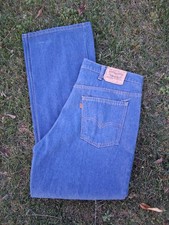 80s Levis 517 Orange Tab Talon Zip Bootcut Jeans 38x32 Flare Dark Wash