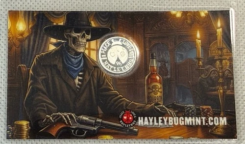 The Gambler 1 Gram .999 Fine Silver Round Haleybug Mint Mintage 2000