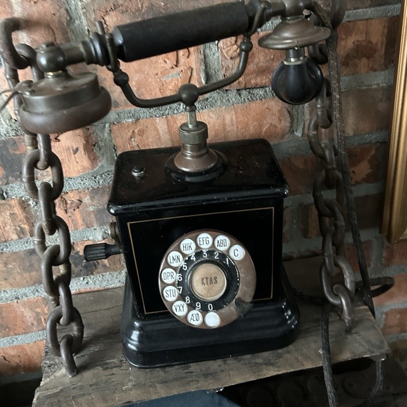 Antique Pre-WW2  KTAS Telephone Hand Crank Rotary Dial- ORGINAL