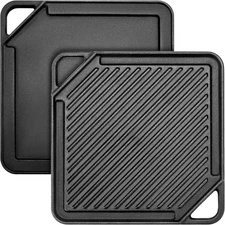 GasSaf Cast Iron Reversible Griddle, Double Sided Grill Pan Perfect for Stove...