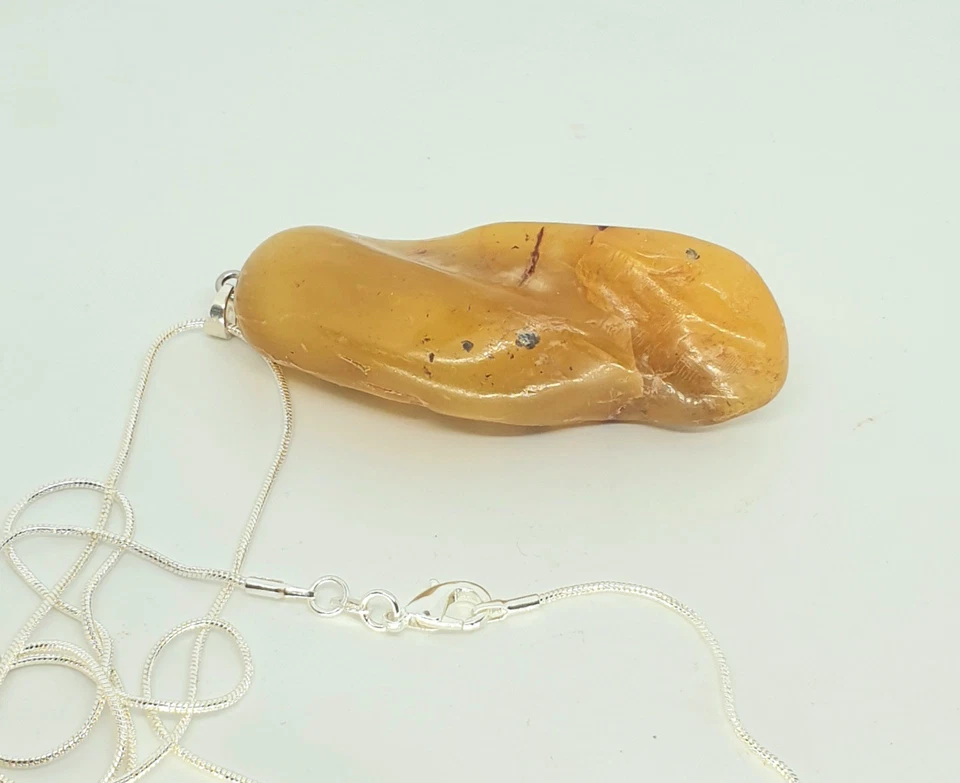 Bernstein (Butterscotch) Anhänger. Kette 60cm S925. - Bild 3 von 4