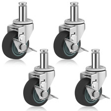 3 Inches Casters for Wire Shelving Racks, Heavy Duty Metro Rack Wheels with Brak