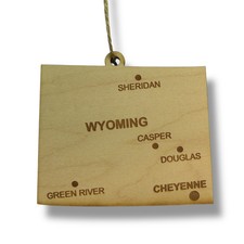 Ornament - CUSTOM - Wyoming State with Cities