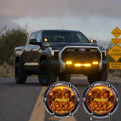 Rigid 360 Series Spot Amber PRO 4'' inch LED Fog Driving Round Ditch Lights Pair