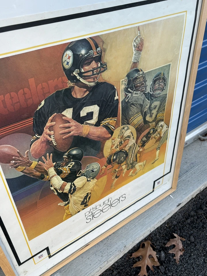 Pittsburgh Steelers NFL Vintage 1979 DAMAC Poster 23X25 Terry Bradshaw Framed - Image 2 of 4