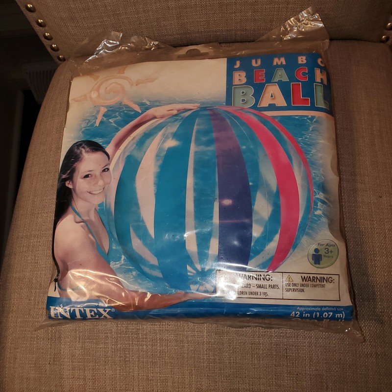 Intex Beach Ball, 42", in Pkg, 2011, 12 panel, Unopened