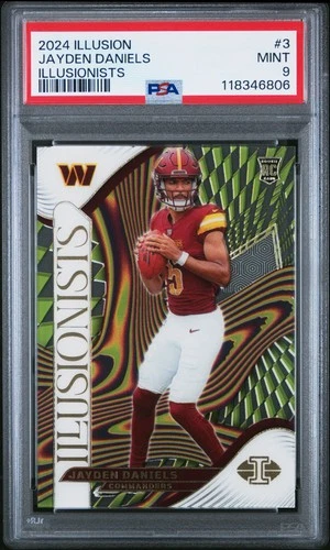 2024 PANINI ILLUSIONS ILLUSIONISTS #3 JAYDEN DANIELS ROOKIE RC PSA 9