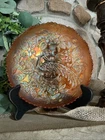 Vintage Fenton Marigold Carnival Glass Peacock & Urn Bowl 8 1/2” “Sawtooth”