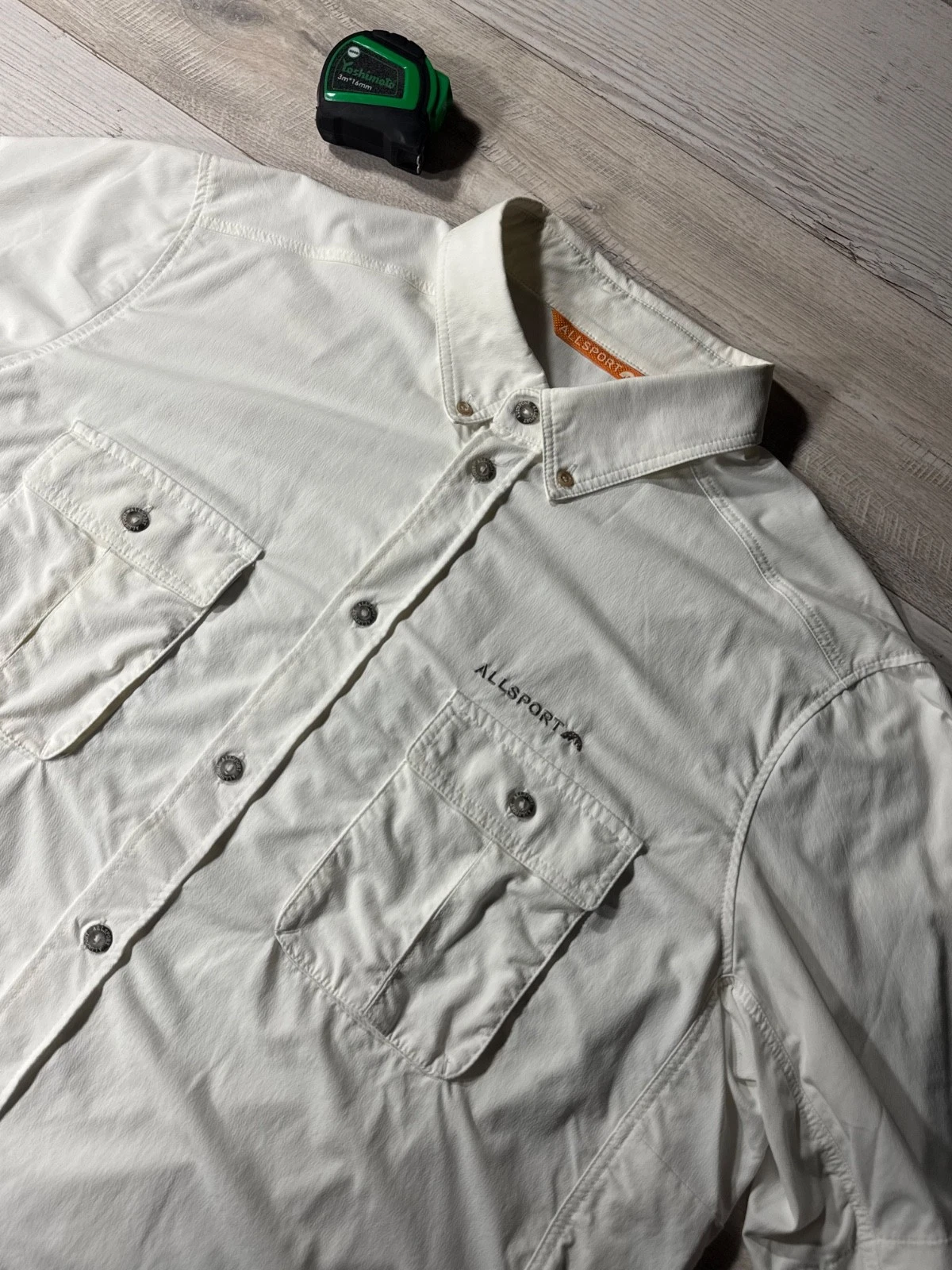 Allsport Outdoor Fishing Shirt Mens XL White Short Sleeve Button Up Utility Hiki
Opens in a new wind