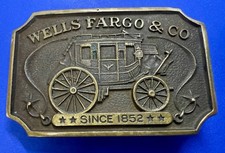 Wells Fargo Co. Since 1852 Stagecoach Delivery Service Licensed Belt Buckle