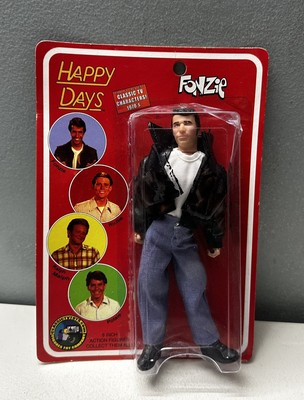 2004 Happy Days Fonzie Classic TV Toys Black Leather Jacket Brand New Box Wear