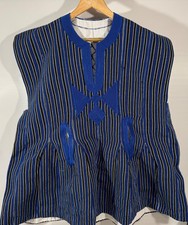 Authentic African Hand Stitched Ghana Smock Kente Fugu Batakari Men Top Blue