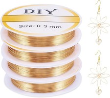262 Ft 14K Gold Filled Wire 28 Gauge 0.3Mm Dead Soft round Gold Filled Brass Wir
