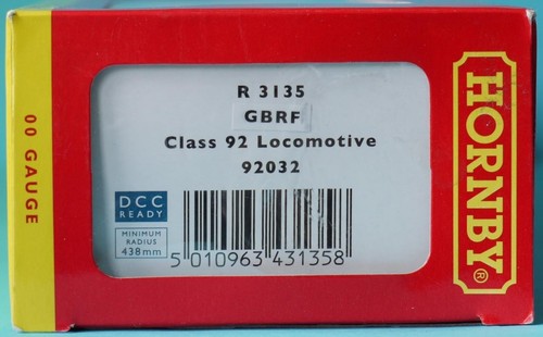 HORNBY R3135 CLASS 92 GBRF EUROPORTE no 92032 BOXED EXTRA PANTOGRAPH TOPS VGC - Picture 4 of 12