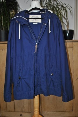 Burton Menswear Hooded Zip Blue Jacket with Pockets Size XL Lightweight Coat