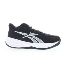 Reebok Press Mens Black Canvas Lace Up Athletic Basketball Shoes