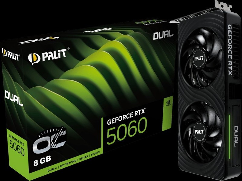 Palit RTX 5060 DUAL OC 8GB GDDR6 Graphics Card NVIDIA GeForce RTX