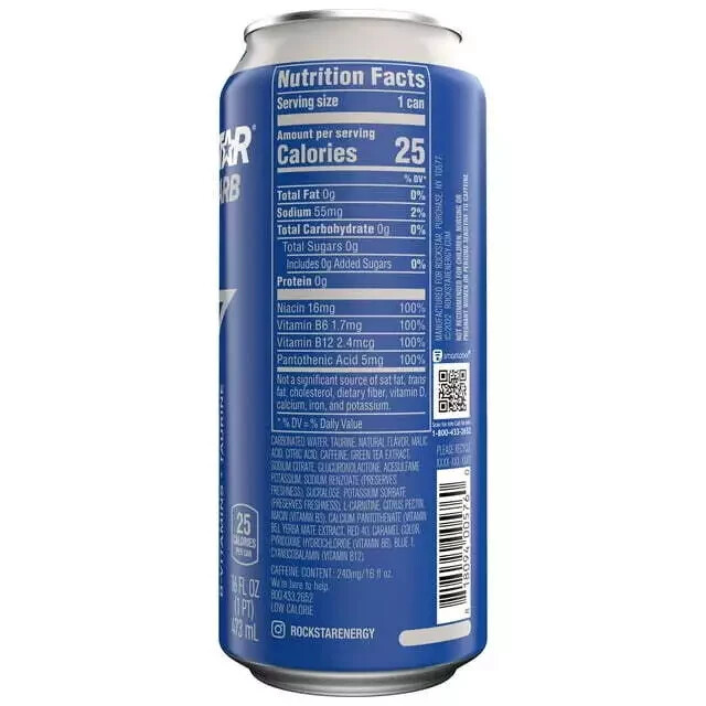 Rockstar Zero Carb Energy Drink 16oz Cans (Pack of 12) eBay