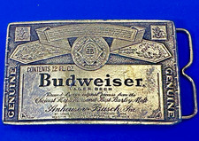 Vintage Budweiser A-168 Beer Company Brass Tone Add Belt Buckle