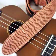 Brown Weave Premium Leather Ukulele Strap - Woven Leather Design Ukulele S