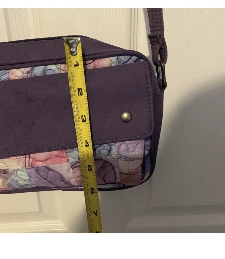 Donna Sharp Bandolera Acolchada Bolso de Mano Cartera Colorido Púrpura Correa Ajustable Usado en Excelente Condición Foto 4 de 4