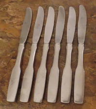 Oneida Paul Revere Set of 6 Dinner Knives Community Stainless Flatware Lot A