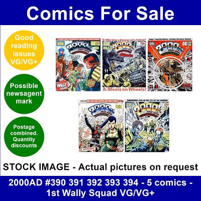 2000AD #390 391 392 393 394 - 5 comics - 1st Wally Squad VG/VG+