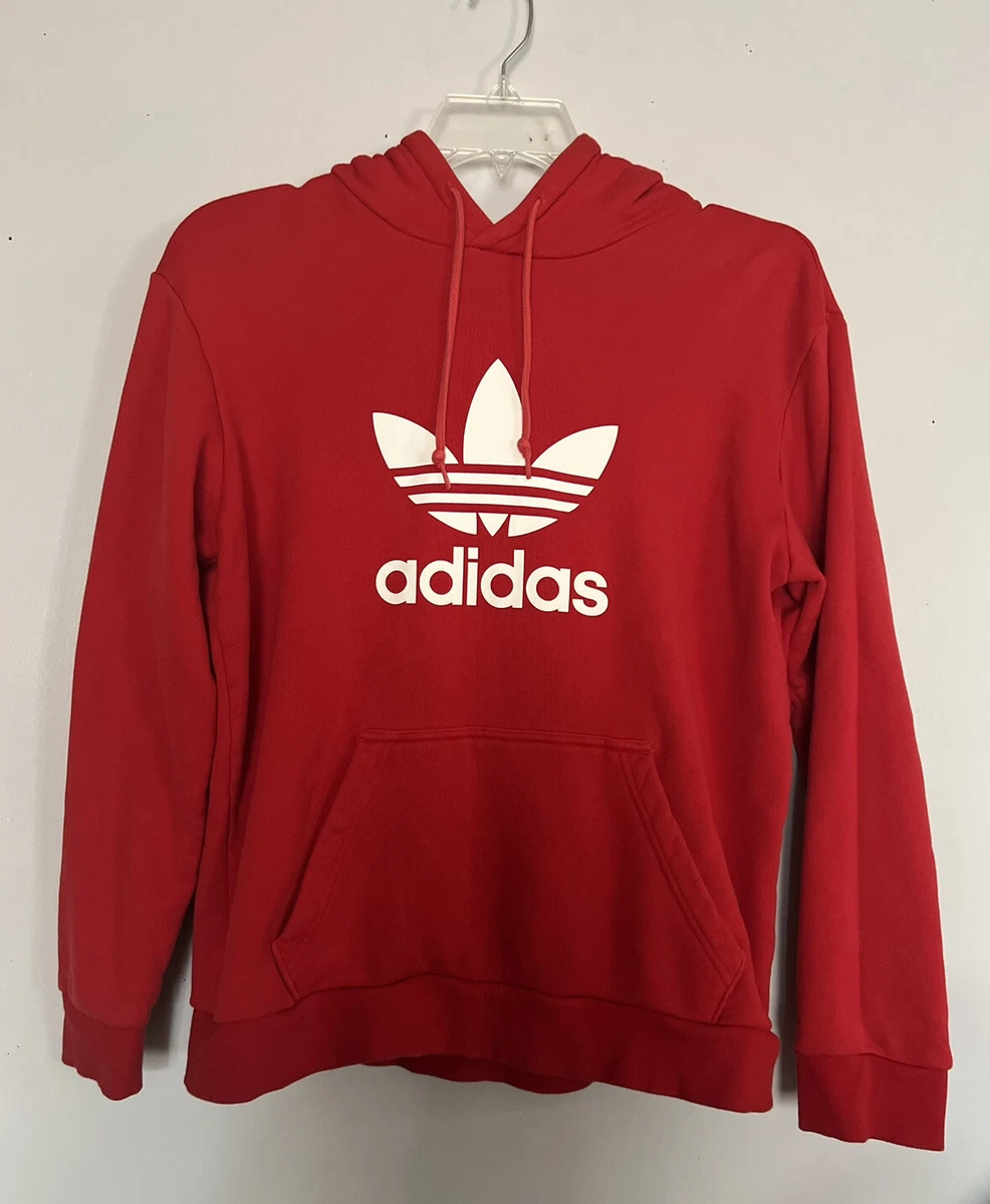 Adidas red shop trefoil sweatshirt