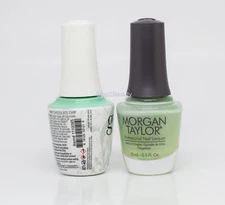 Gelish DUO Soak Off Gel Polish + Morgan Taylor Lacquer  #085 Mint Chocolate Chip