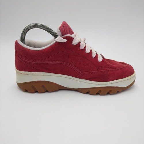 Clarks Trainers UK6 Red Women's Suede Chunky Shoes Casual Retro Sneakers Low Oil - Picture 2 of 17