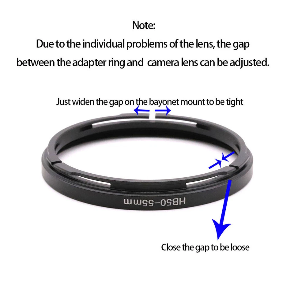 Anillo adaptador filtro lente B50/60/70-62/67/72/77/82 mm anillo paso elevador para Hasselblad Foto 3 de 4