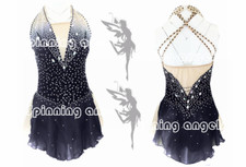 Ice Skating Adult Figure skating Dress Gymnastics Costume black dyeing