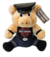 Vintage 1993 Harley Davidson Motorcycle Hog Pig Stuffed Animal Play By Play NWT