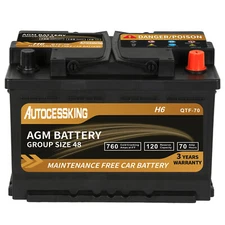 Platinum AGM Battery BCI Group 48 12v 70ah H6 Size 48 Automotive Car Battery