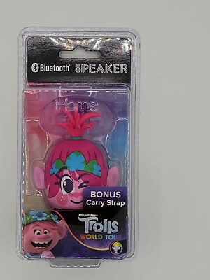 Trolls 2 Mini Poppy Character Bluetooth Speaker With Bonus Carry Strap/ New