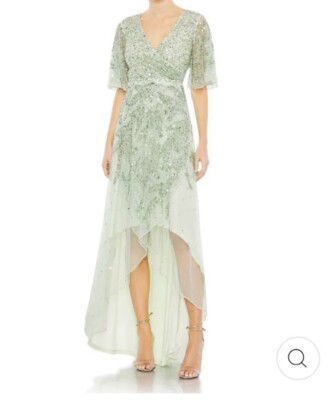green emerald velvet dress Wedtrend Women Sage Green Prom Dress A Line Halter Corset Keyhole Long Satin Convertible Wedding Guest Dress Dress with Slit, Sage Green / US8 main image 0