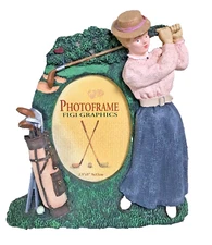 Photo Frame - Woman Golfer for 3.5X5 inch photo Figi Graphics