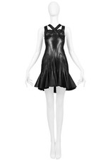 chinese dress ladies Alexander McQueen Black and Purple Leather Corset Dress – BlackSkinny main image 1