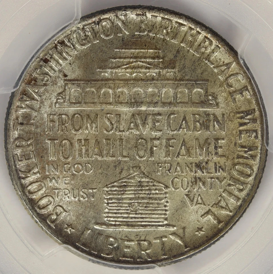 1946 50c Booker T. Washington Silver Half Dollar Commemorative PCGS MS66 Toned - Image 2 of 4